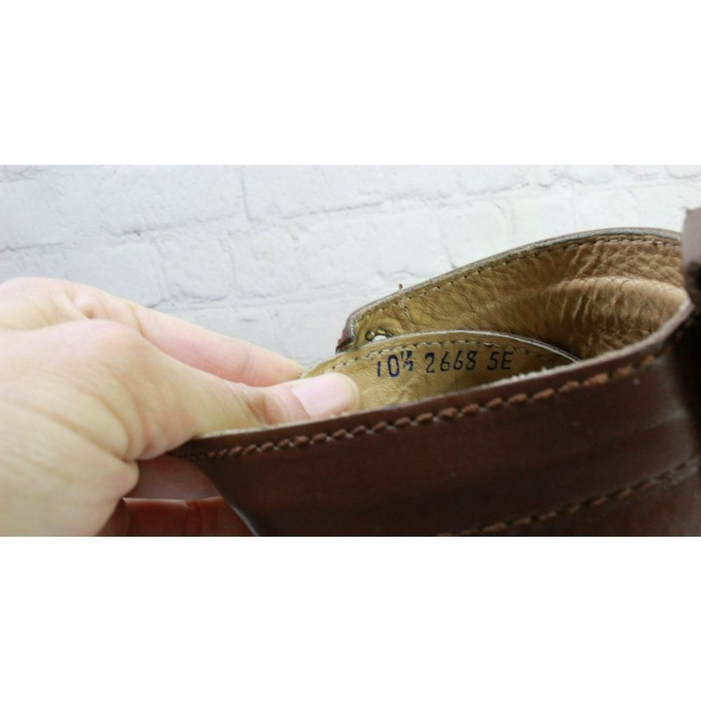 Hitchcock Brown Leather Lace Up Handsewn Casual Ankle Boots Size 10.5 - Picture 8 of 9